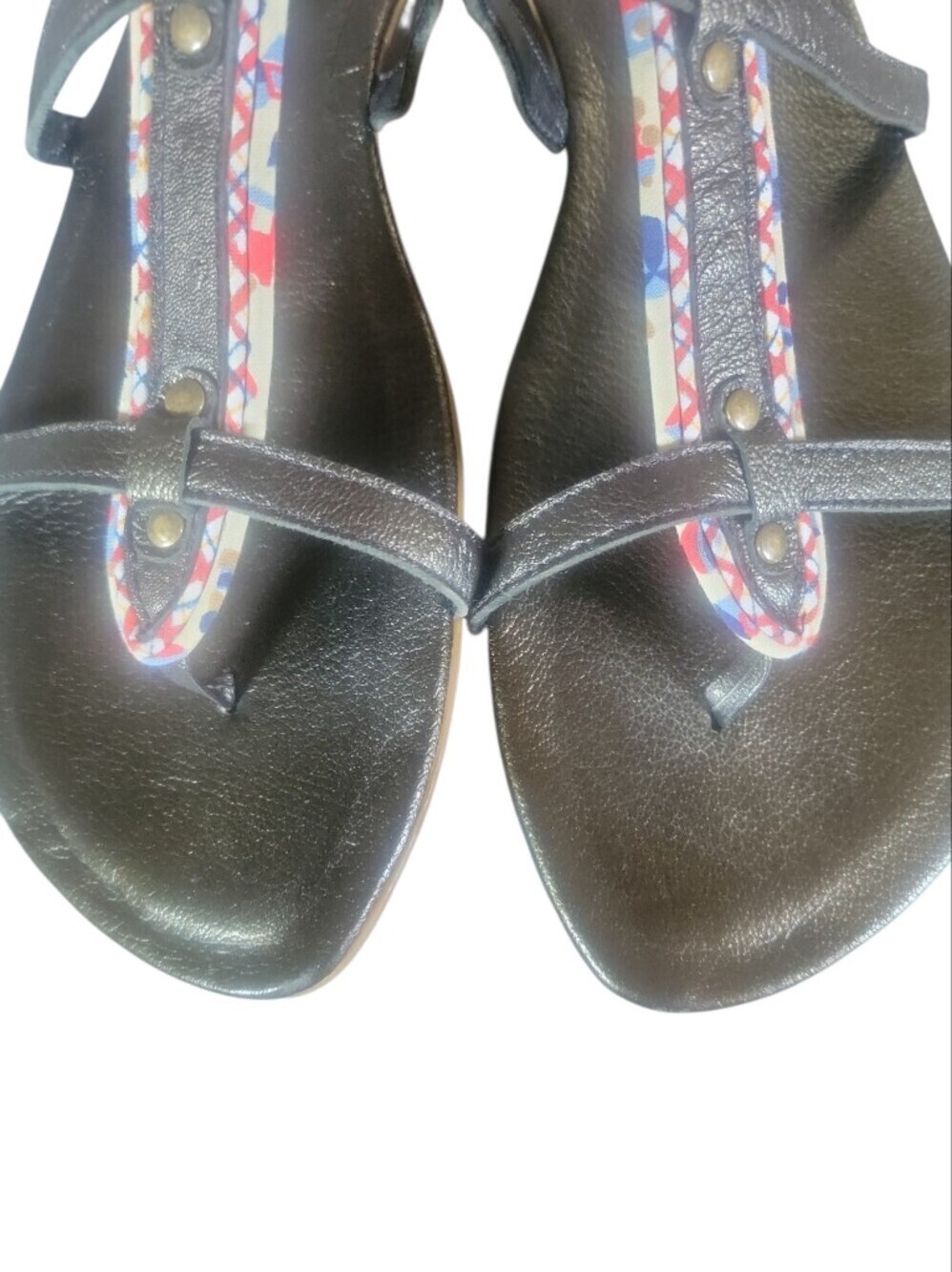 Colcci Brazil Women's Women’s Dark Brown Shimmer Summer T-Strap Sandals  EU40